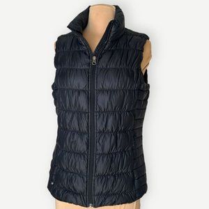 Athleta Quilted Down Puffer Vest M Women Black Outerwear Sustainable Activewear